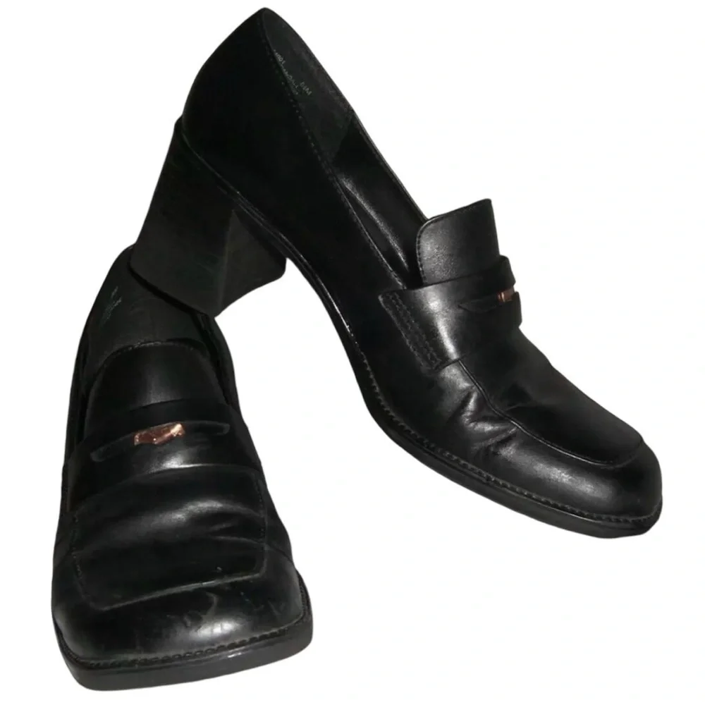 White Mountain Loafers Vintage 90's Black Penny Chunky y2k Bratz Preppy Academia
